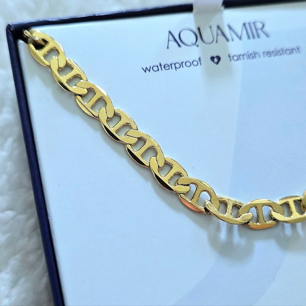 Aquamir Waterproof Gold💛 Flat Mariner⚓️ Link Chain⛓️ Anklet🦶 - NIB - Picture 4 of 15